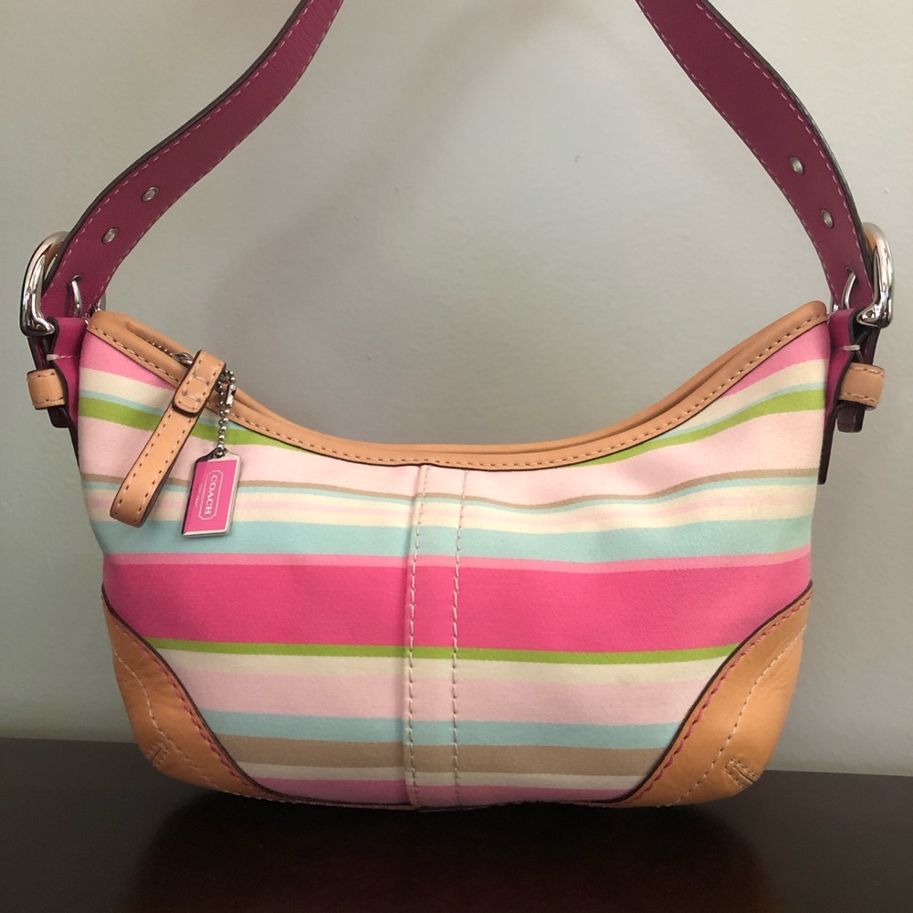 Striped Coach Handbag